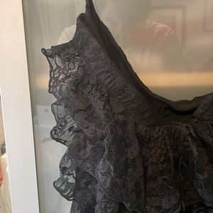 Express, strapless tiered lace dress